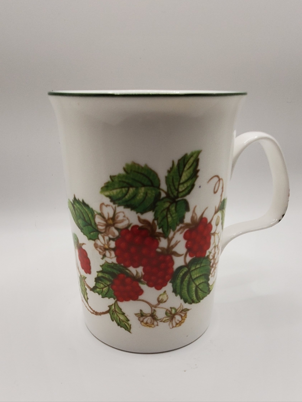 Roy Kirkham (Replacement) Fine China Cup. White Red Raspberry Floral Design.